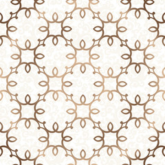 Gold seamless pattern, white background.