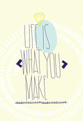 Simple inspirational motivating quotes poster with diamond, dood