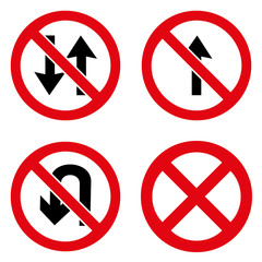 Prohibition signs icons set great for any use. Vector EPS10.