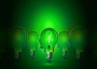 Creative Thinking Human Head Light Bulbs