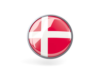 Naklejka premium Round icon with flag of denmark