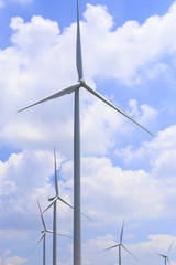 Wind Turbine for alternative energy on background blue  sky .