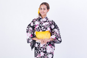 浴衣姿のハーフ女性