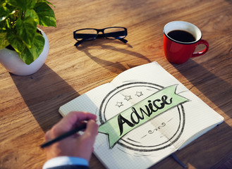 Businessman Writing the word 