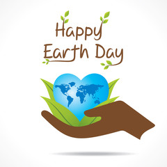 creative earth day greeting design vector