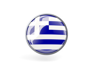 Round icon with flag of greece