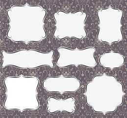 Calligraphic Frames on Damask Background © Giraphics
