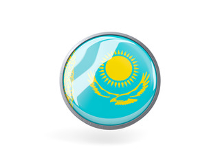 Round icon with flag of kazakhstan