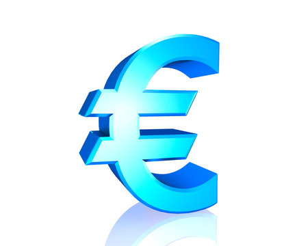 blue 3d euro  icons ,isolated on a white background