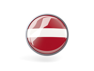 Round icon with flag of latvia
