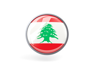 Round icon with flag of lebanon