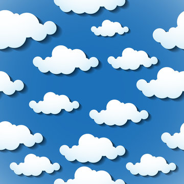 Seamless wallpaper, clouds background. Vector illustration. Eps