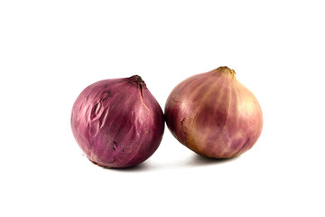 Fresh onions isolated on white background