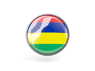 Round icon with flag of mauritius