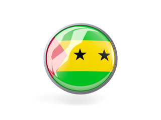 Round icon with flag of sao tome and principe