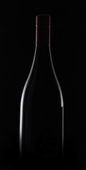 Wine Bottle isolated on black