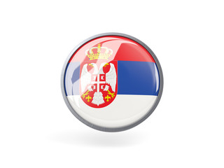 Round icon with flag of serbia
