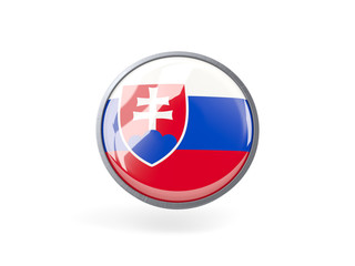 Round icon with flag of slovakia