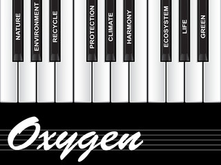 Fototapeta premium Conceptual piano word cloud