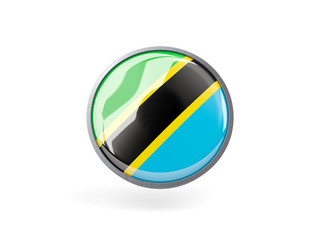 Round icon with flag of tanzania