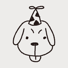 Fototapeta premium doodle birthday dog