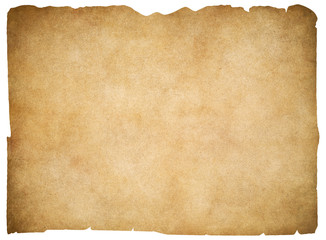 Old blank parchment or paper isolated. Clipping path is included