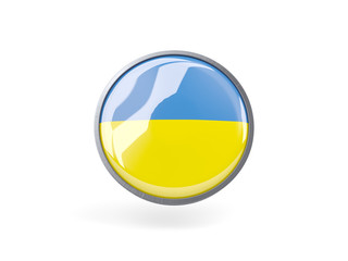 Round icon with flag of ukraine