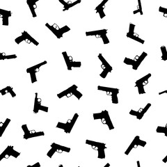 Guns silhouettes seamless pattern. Vector EPS10.