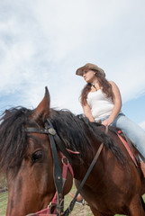 Fototapeta premium The girl and the horse