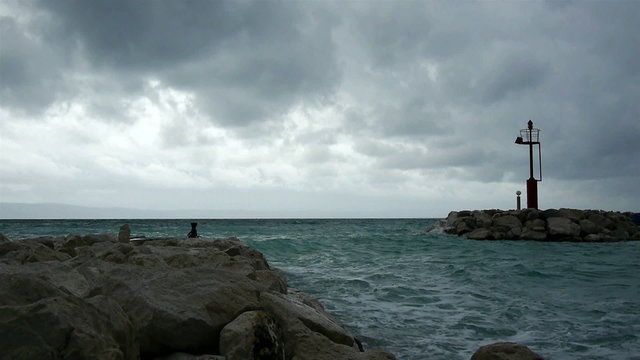 Rough weather on sea