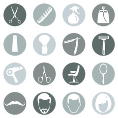 Vector Set of Barber Shop Icons
