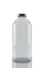 Traditional glass bottle isolated on white background