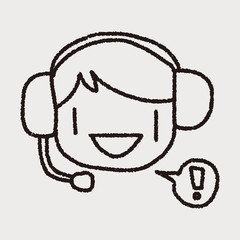 Customer service doodle drawing
