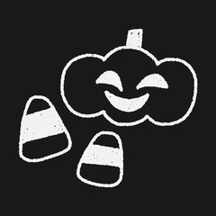 halloween pumpkin doodle drawing