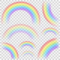 Set of transparent rainbows