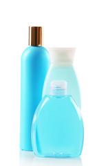 Cosmetic bottles isolated on white background