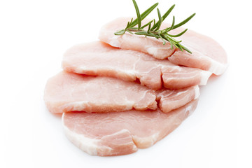 Pork chop on a white background.