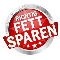 button with text Richtig Fett Sparen
