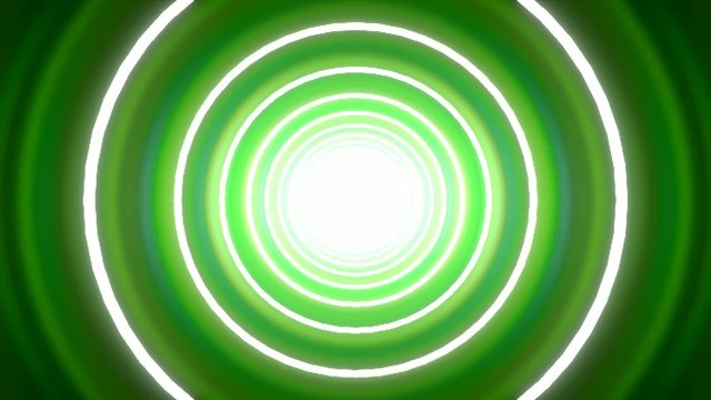Wobbling tunnel circle background green