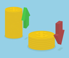 Graph up and down with coins