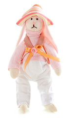 Handmade doll isolated on white