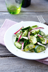 salad with cucumbers and onions