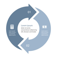 Circular infographics template for cycling diagram, graph, prese
