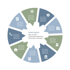 Circular infographics template for cycling diagram, graph, prese