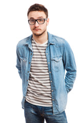 Fototapeta premium Studio portrait of a young handsome man