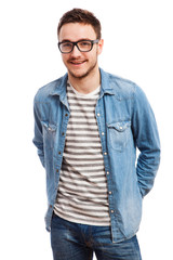 Studio portrait of a young handsome man