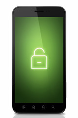 Unlock Isolated smart phone icon concept