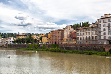 Houses on the bank of the river of Arno, Florence, Italy
