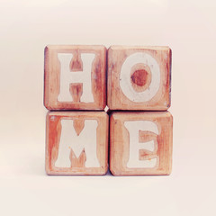 house made from wooden toy cubes