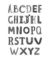 Vector hand drawn alphabet - 79287540